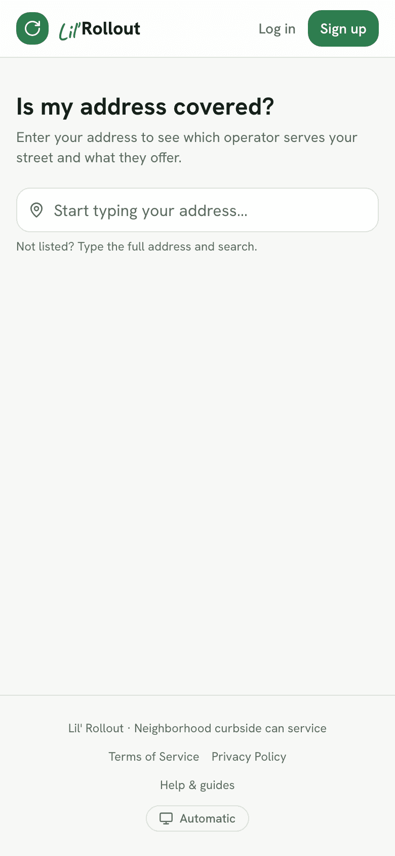The address lookup, before you have typed anything