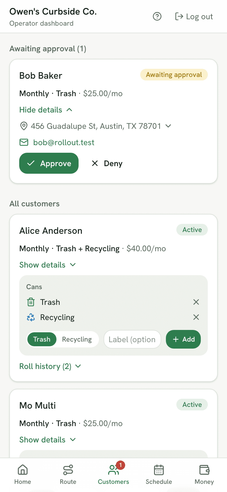 A customer expanded, showing their cans